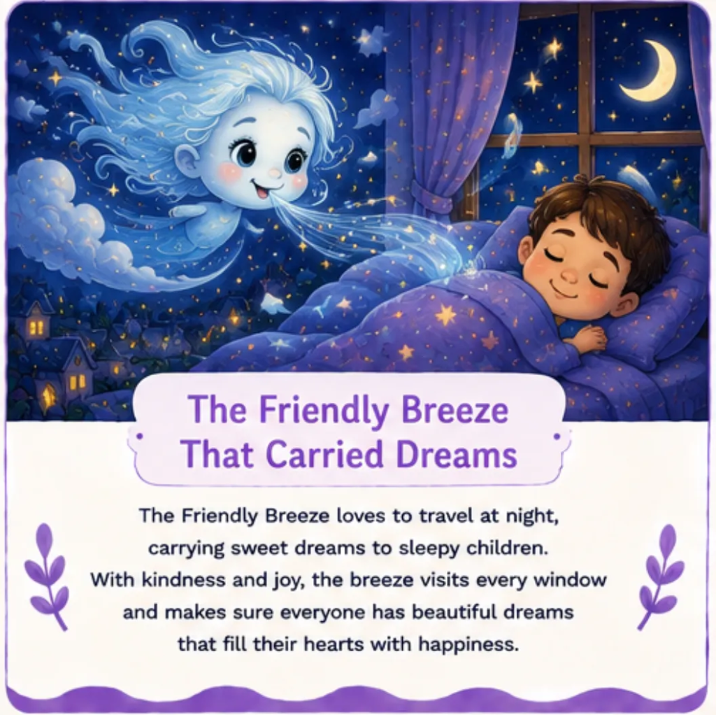 The Friendly Breeze That Carried Dreams - Short Children's Bedtime Stories