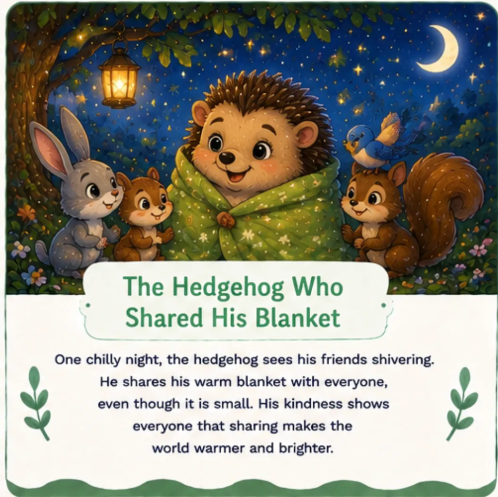 The Hedgehog Who Shared His Blanket - Short Children's Bedtime Stories