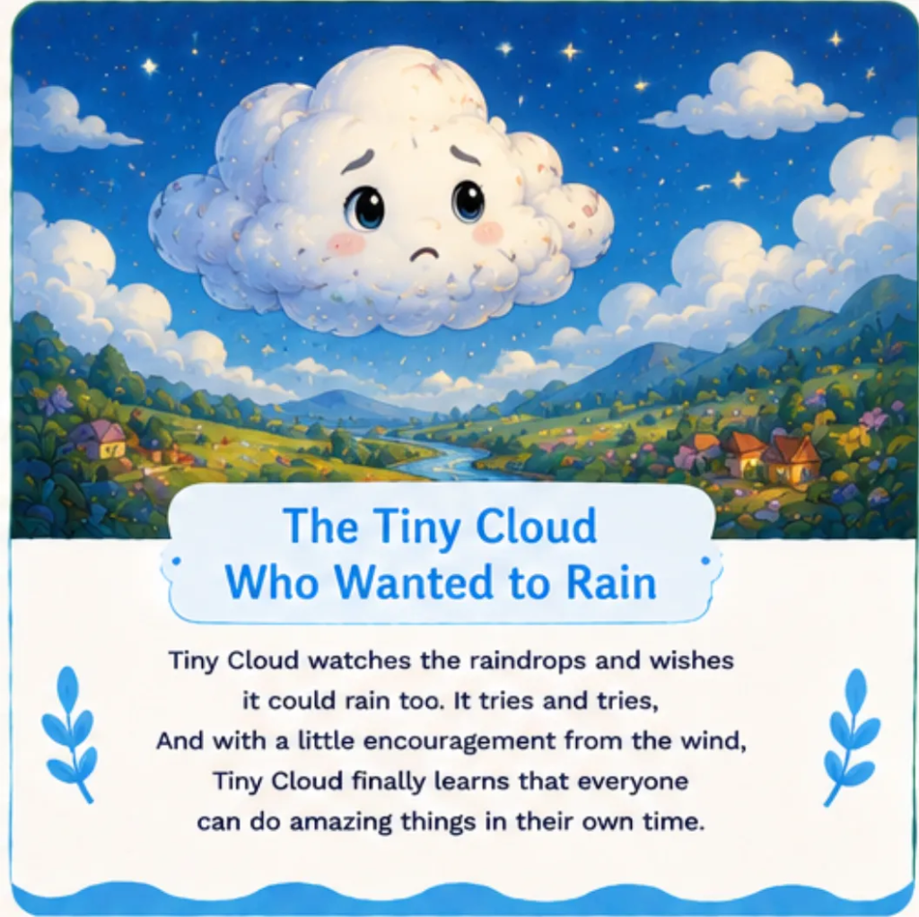 The Tiny Cloud Who Wanted to Rain - Short Children's Bedtime Stories