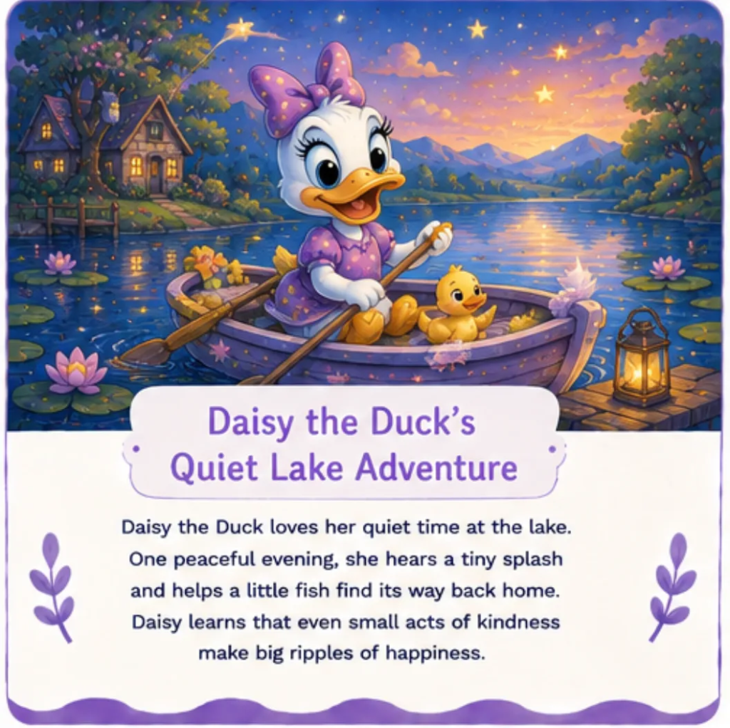 Daisy the Duck's Quiet Lake Adventure - Short Children's Bedtime Stories