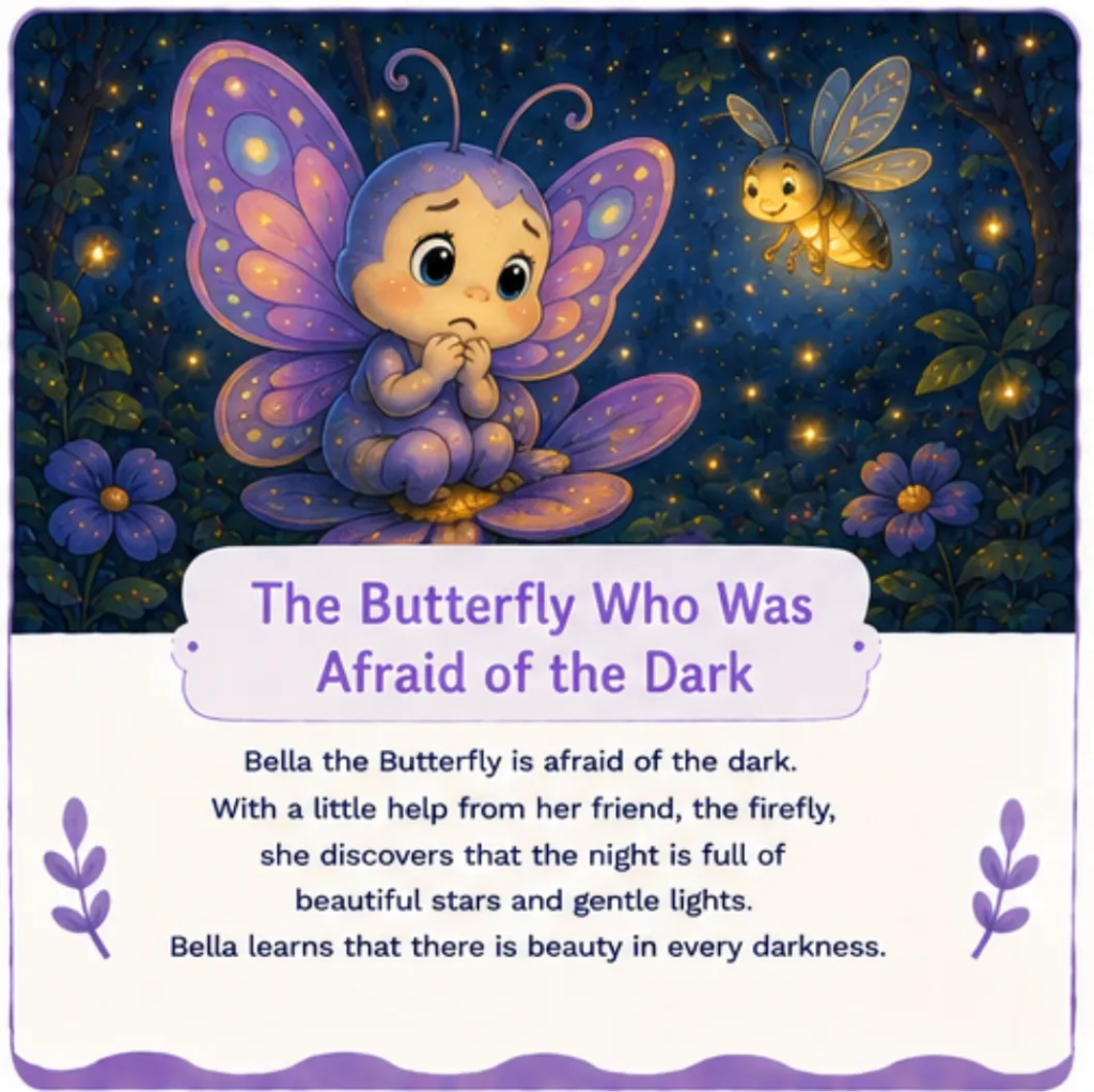 The Butterfly Who Was Afraid of the Dark - Short Children's Bedtime Stories