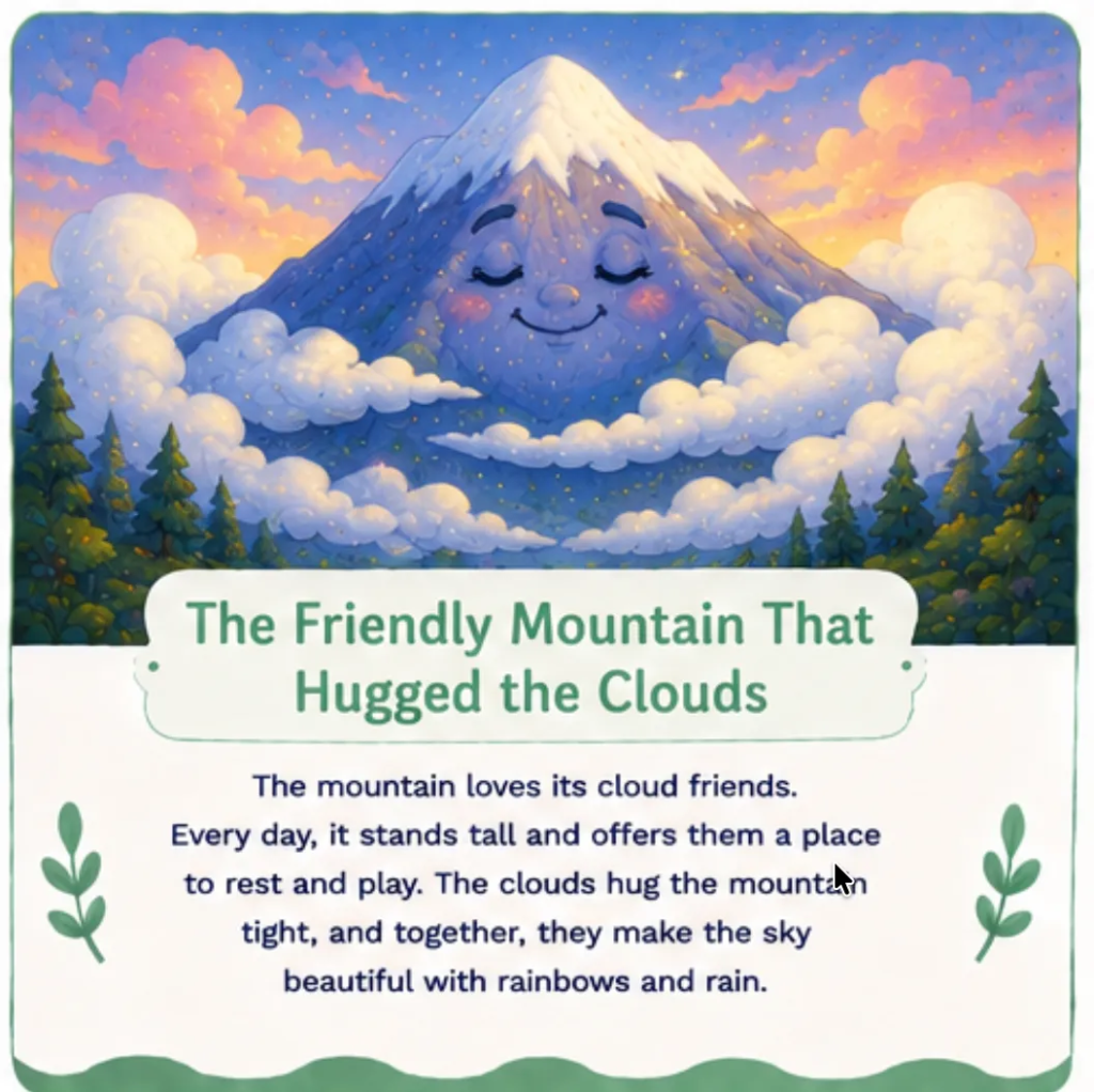 The Friendly Mountain That Hugged the Clouds - Short Children's Bedtime Stories