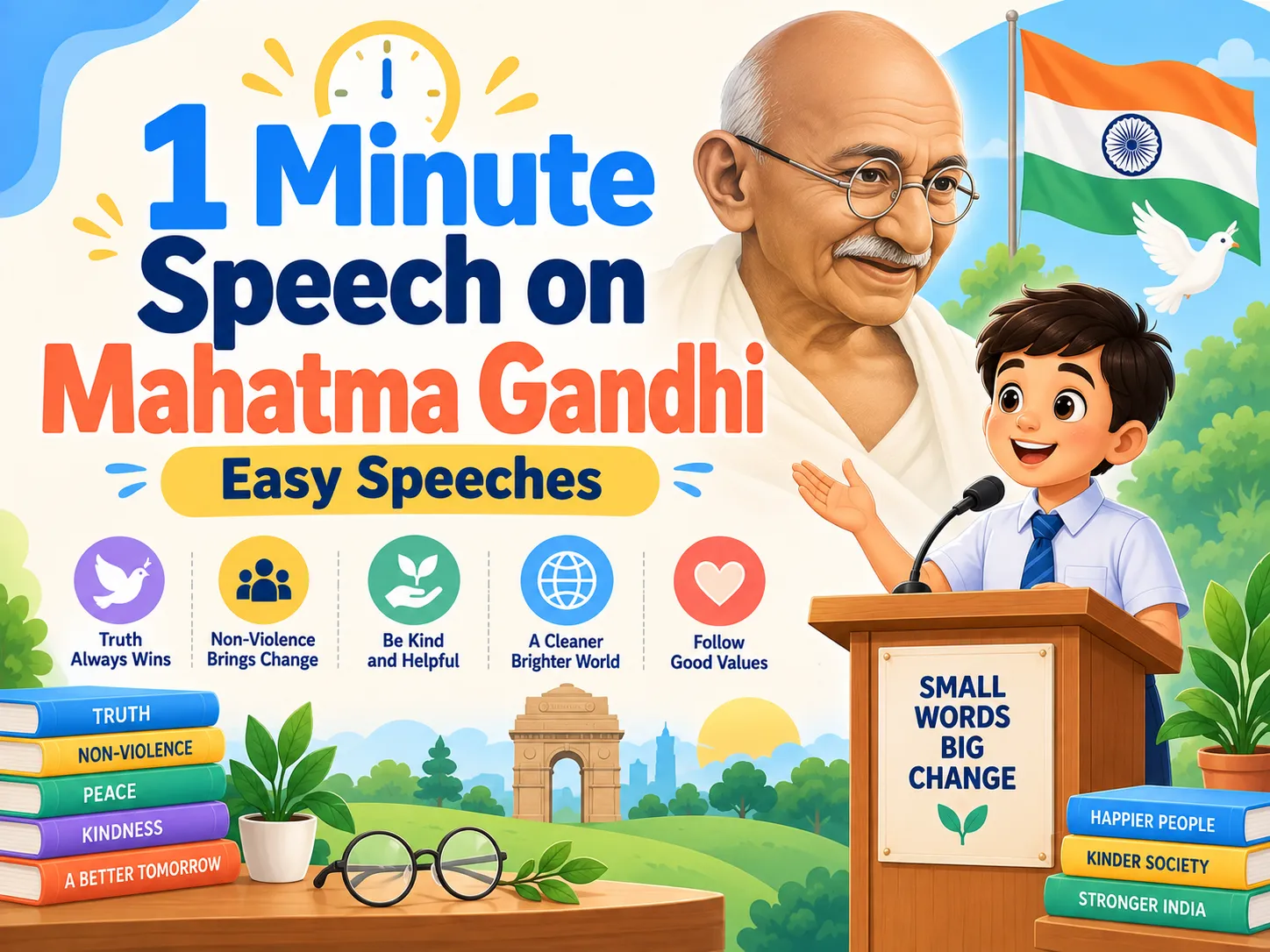 21+ Best 1 Minute Speech on Mahatma Gandhi 2026