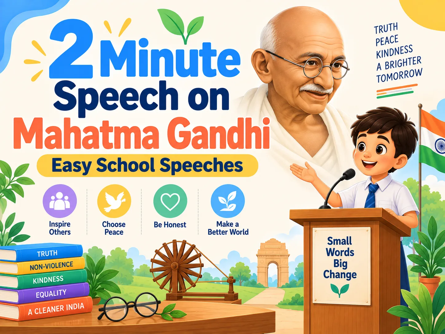2 Minute Speech on Mahatma Gandhi