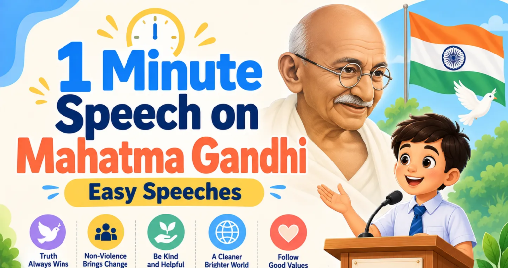 21+ Best 1 Minute Speech on Mahatma Gandhi 2026
