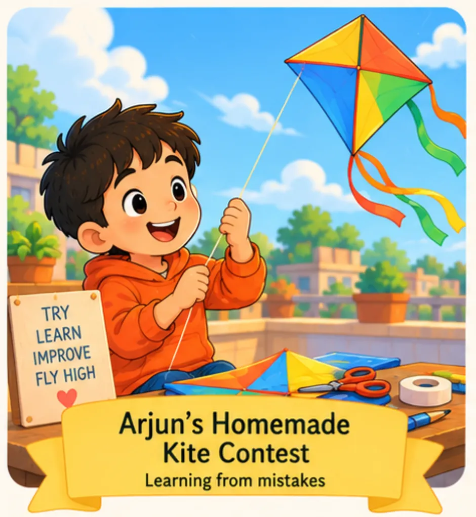 Arjun’s Homemade Kite Contest - Easy Short Stories for Kids