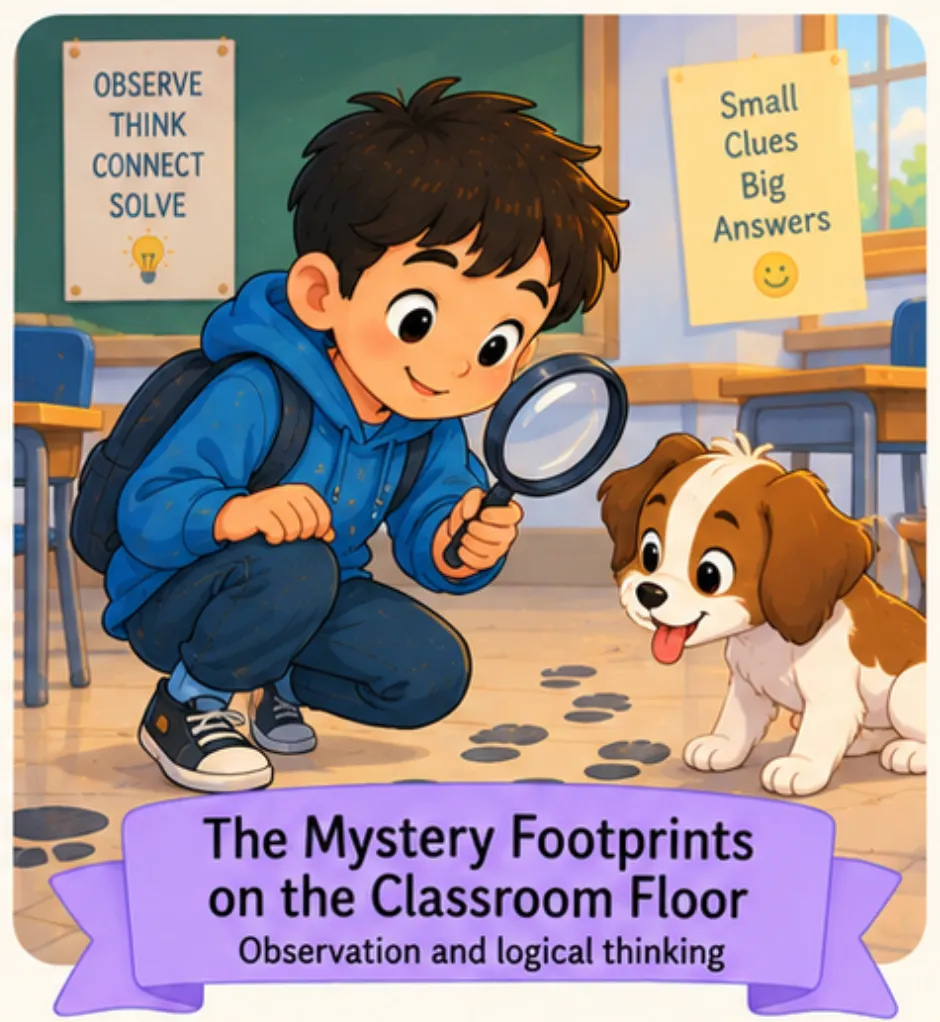 The Mystery Footprints on the Classroom Floor - Easy Short Stories for Kids