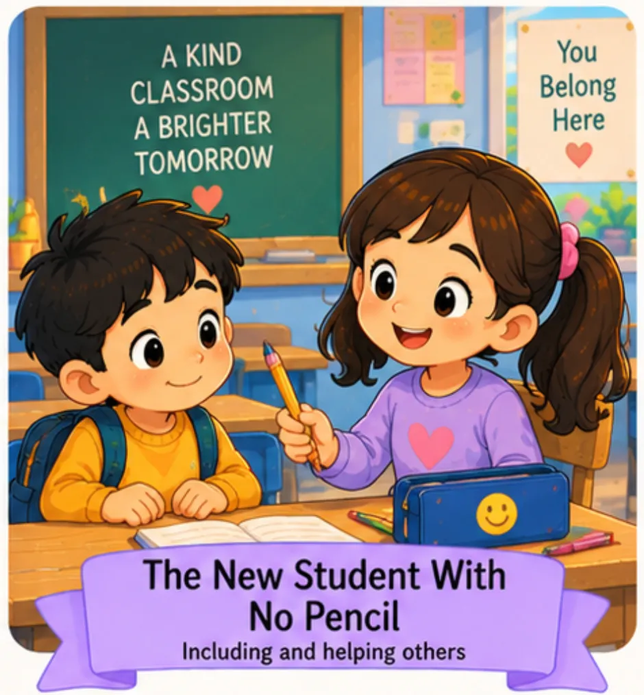 The New Student With No Pencil - Easy Short Stories for Kids