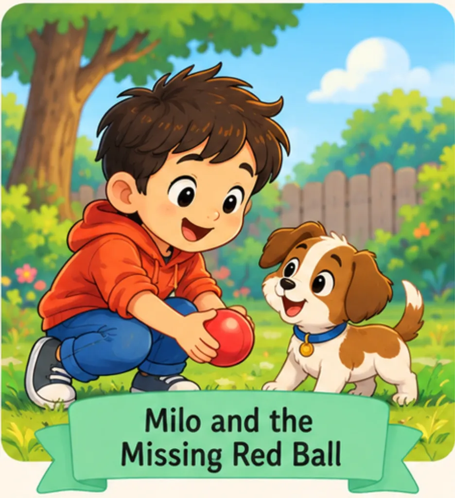 Milo and the Missing Red Ball - Kindergarten Short Stories for Kids in English