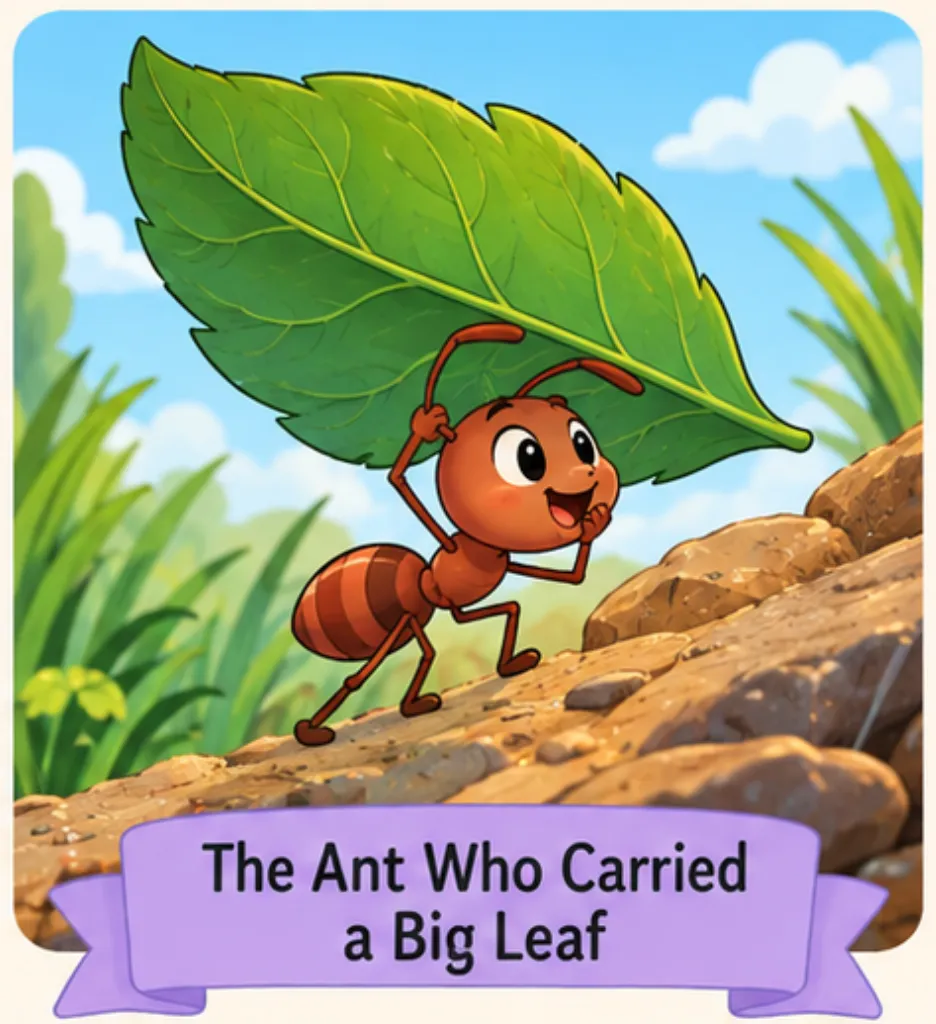 The Ant Who Carried a Big Leaf - Kindergarten Short Stories for Kids in English