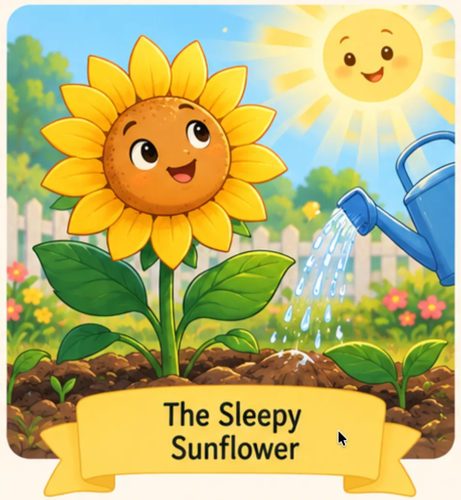 The Sleepy Sunflower - Kindergarten Short Stories for Kids in English