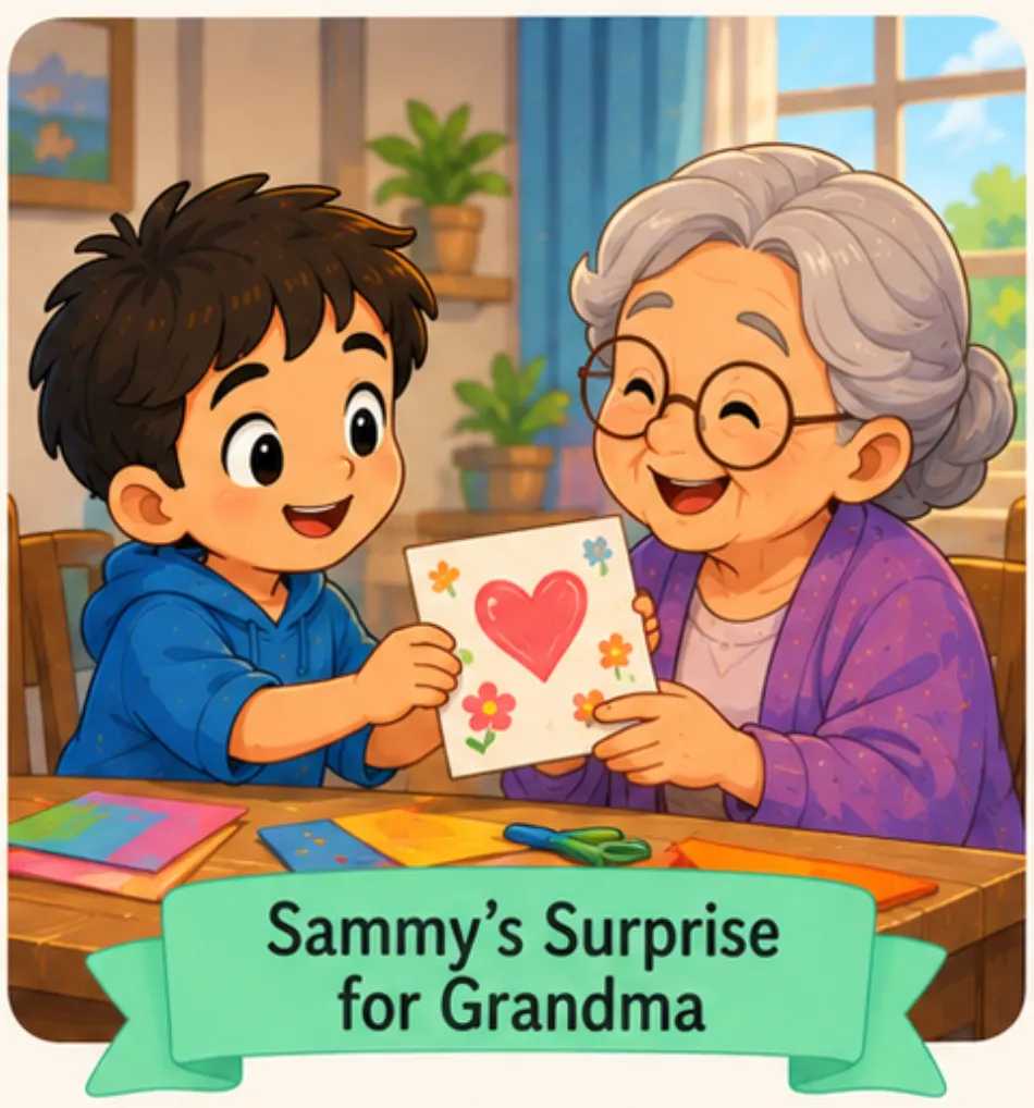 Sammy’s Surprise for Grandma - Kindergarten Short Stories for Kids in English