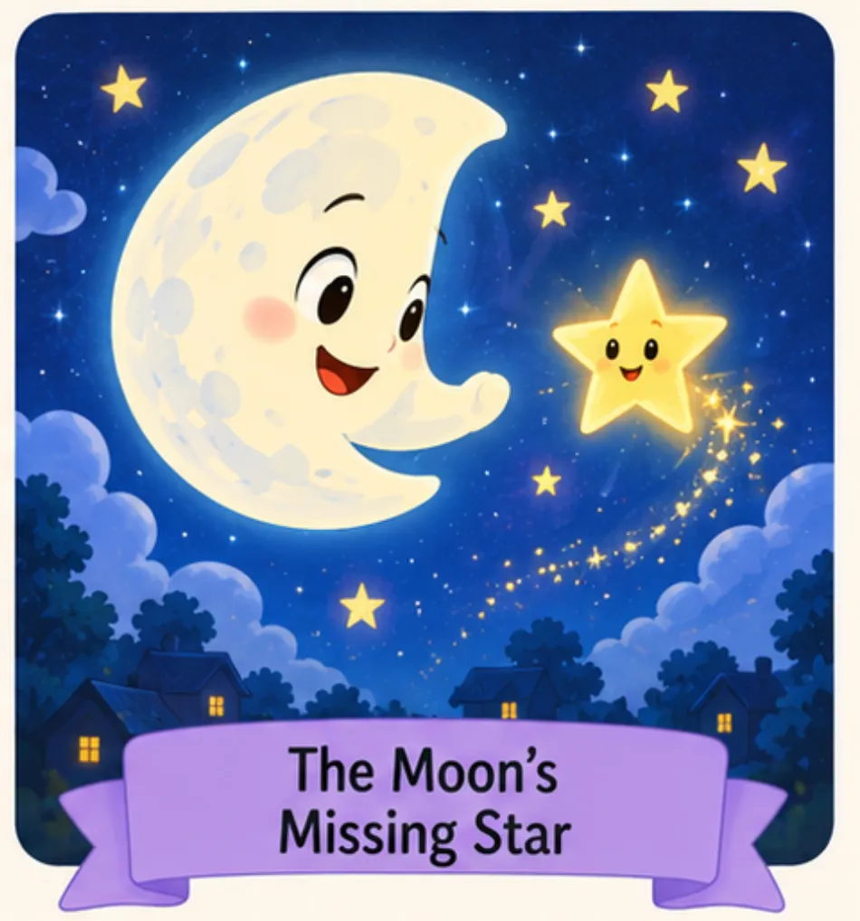 The Moon’s Missing Star - Kindergarten Short Stories for Kids in English