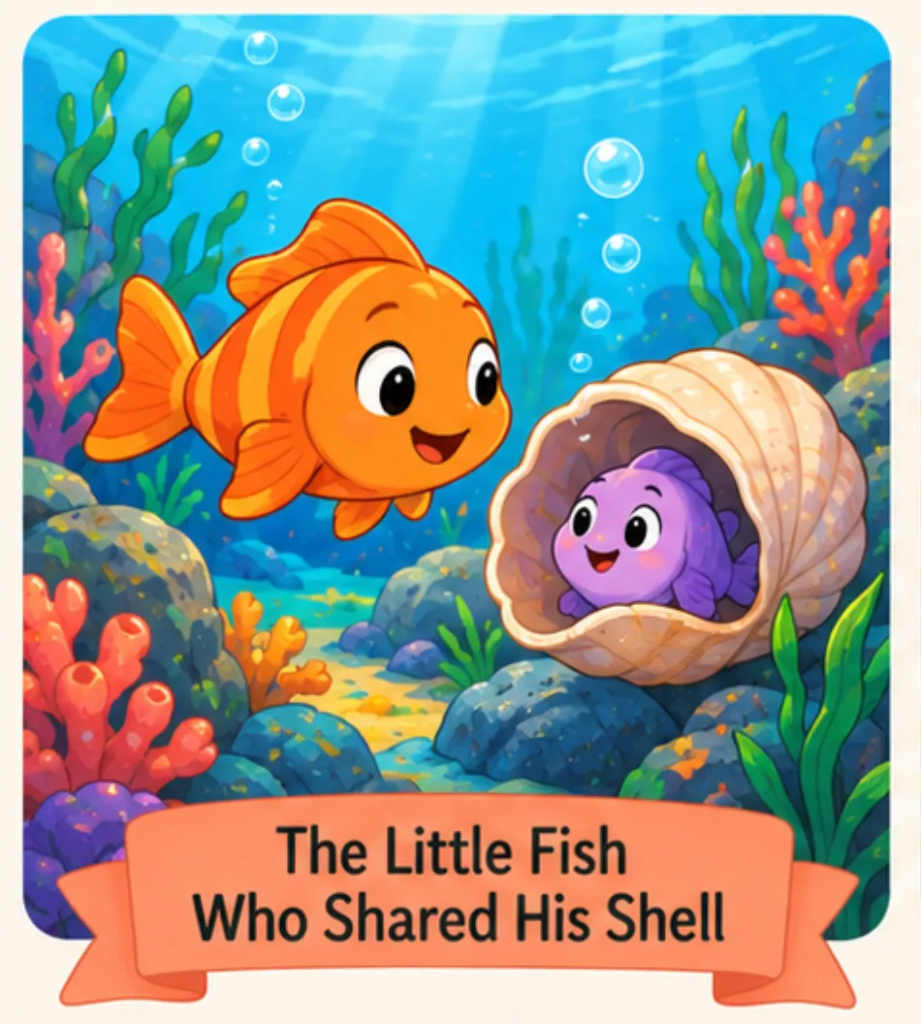 The Little Fish Who Shared His Shell - Kindergarten Short Stories for Kids in English