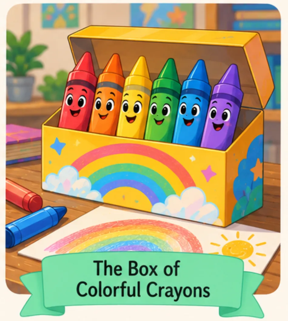 The Box of Colorful Crayons - Kindergarten Short Stories for Kids in English