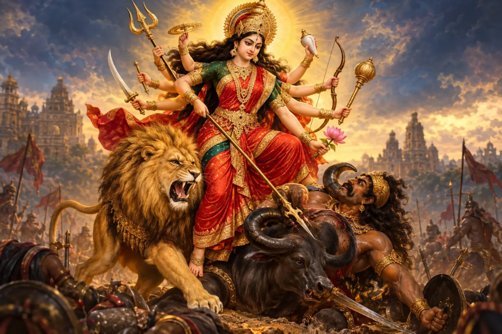 Maa Durga Story: Complete Story, Origin, Mahishasura, Forms, History and Significance