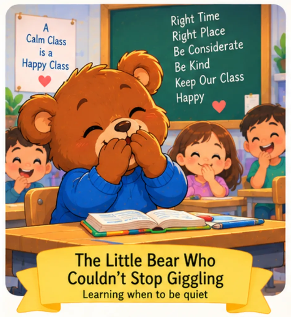 The Little Bear Who Couldn't Stop Giggling - Preschool Short Stories for Kids