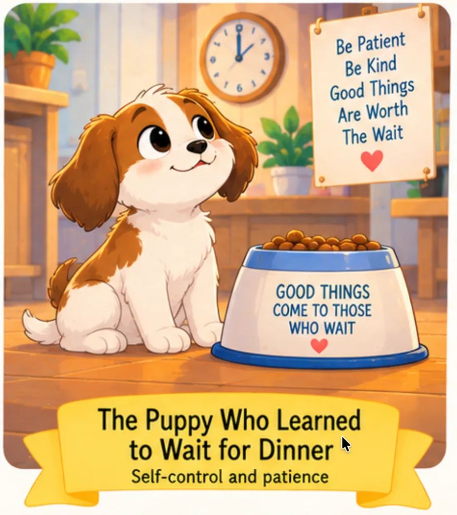 The Puppy Who Learned to Wait for Dinner - Preschool Short Stories for Kids