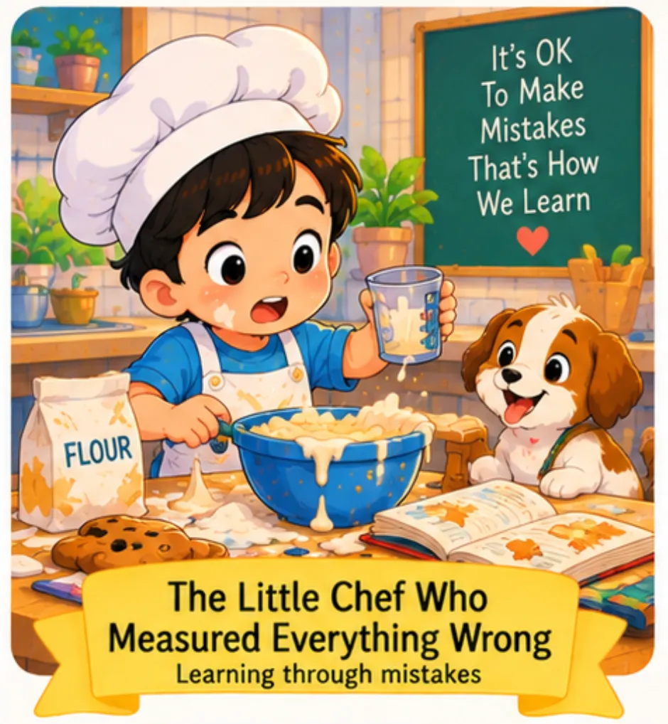 The Little Chef Who Measured Everything Wrong - Preschool Short Stories for Kids