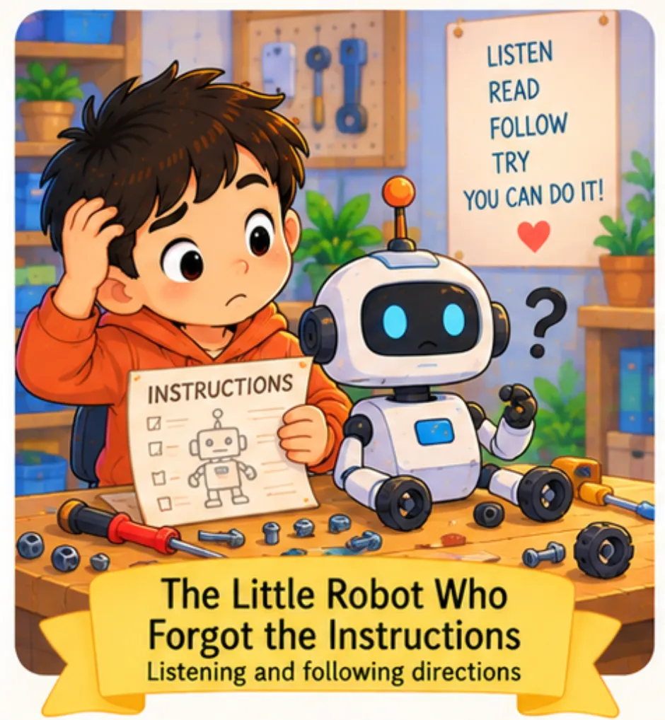 The Little Robot Who Forgot the Instructions - Preschool Short Stories for Kids