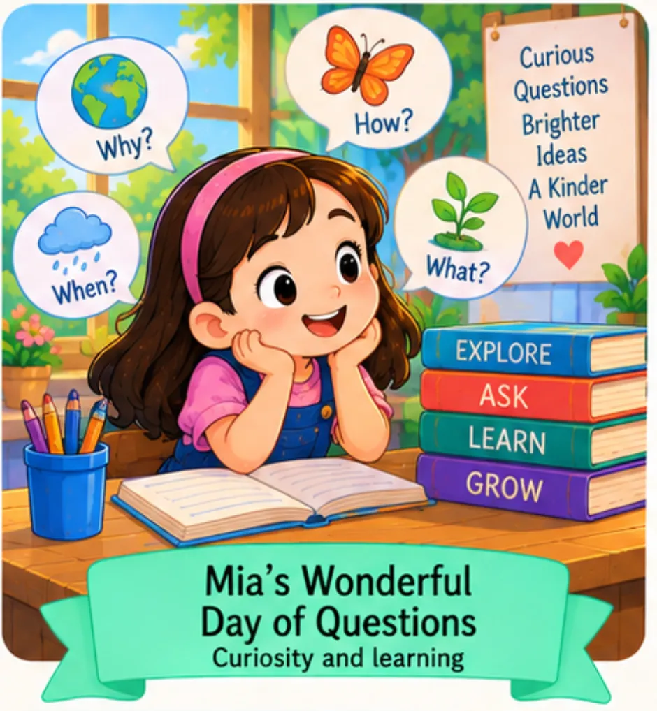 Mia's Wonderful Day of Questions - Preschool Short Stories for Kids