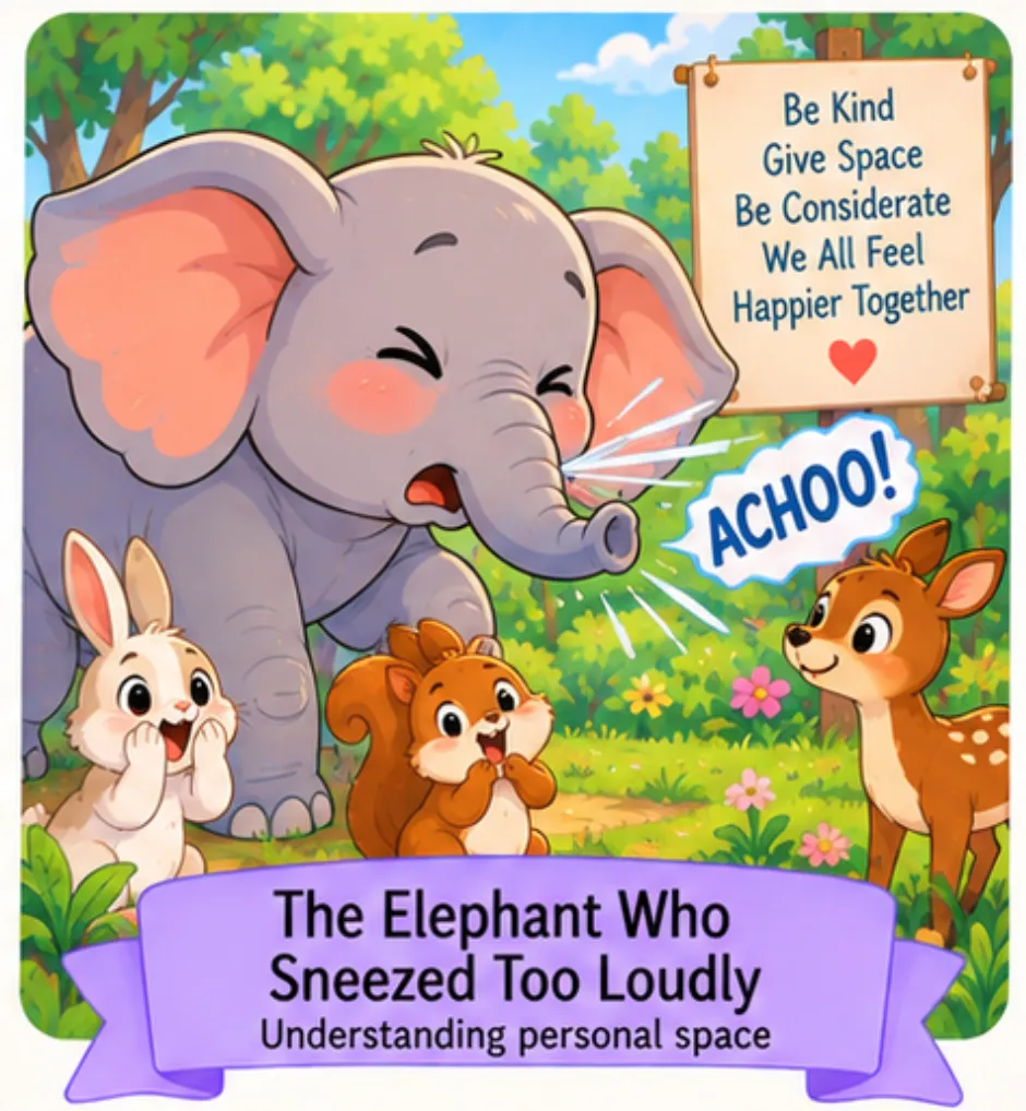 The Elephant Who Sneezed Too Loudly - Preschool Short Stories for Kids