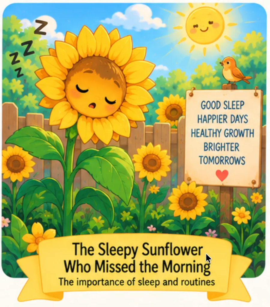 The Sleepy Sunflower Who Missed the Morning - Preschool Short Stories for Kids