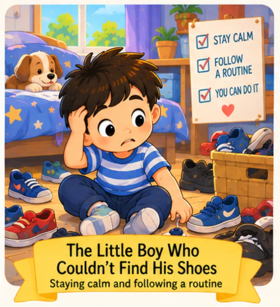 The Little Boy Who Couldn’t Find His Shoes - Preschool Short Stories for Kids