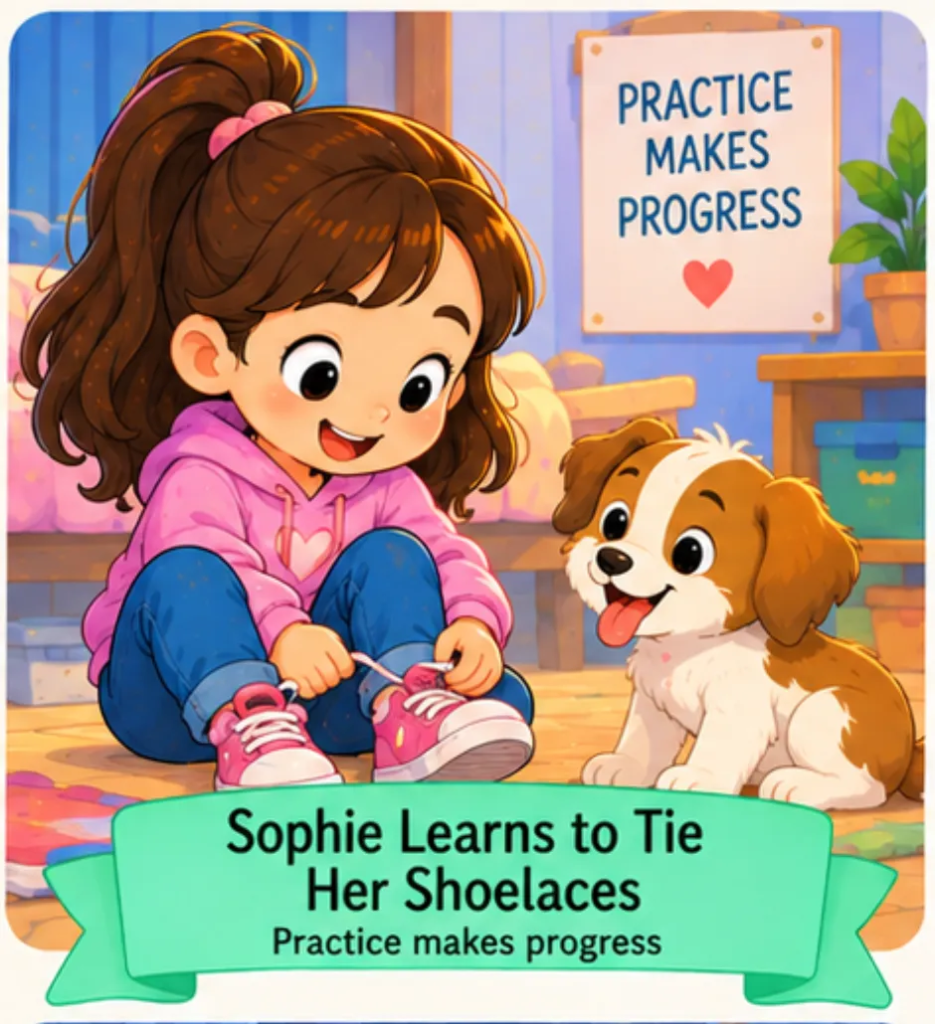 Sophie Learns to Tie Her Shoelaces- Preschool Short Stories for Kids