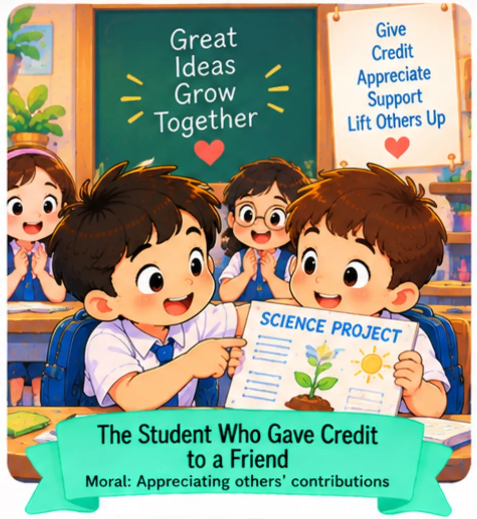 20. The Student Who Gave Credit to a Friend - Short Moral Stories for Students