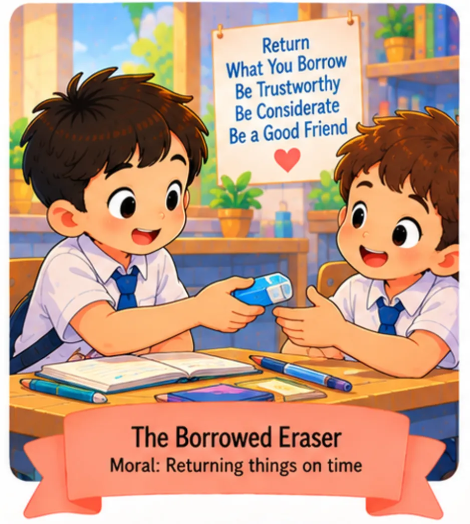 4. The Borrowed Eraser - Short Moral Stories for Students